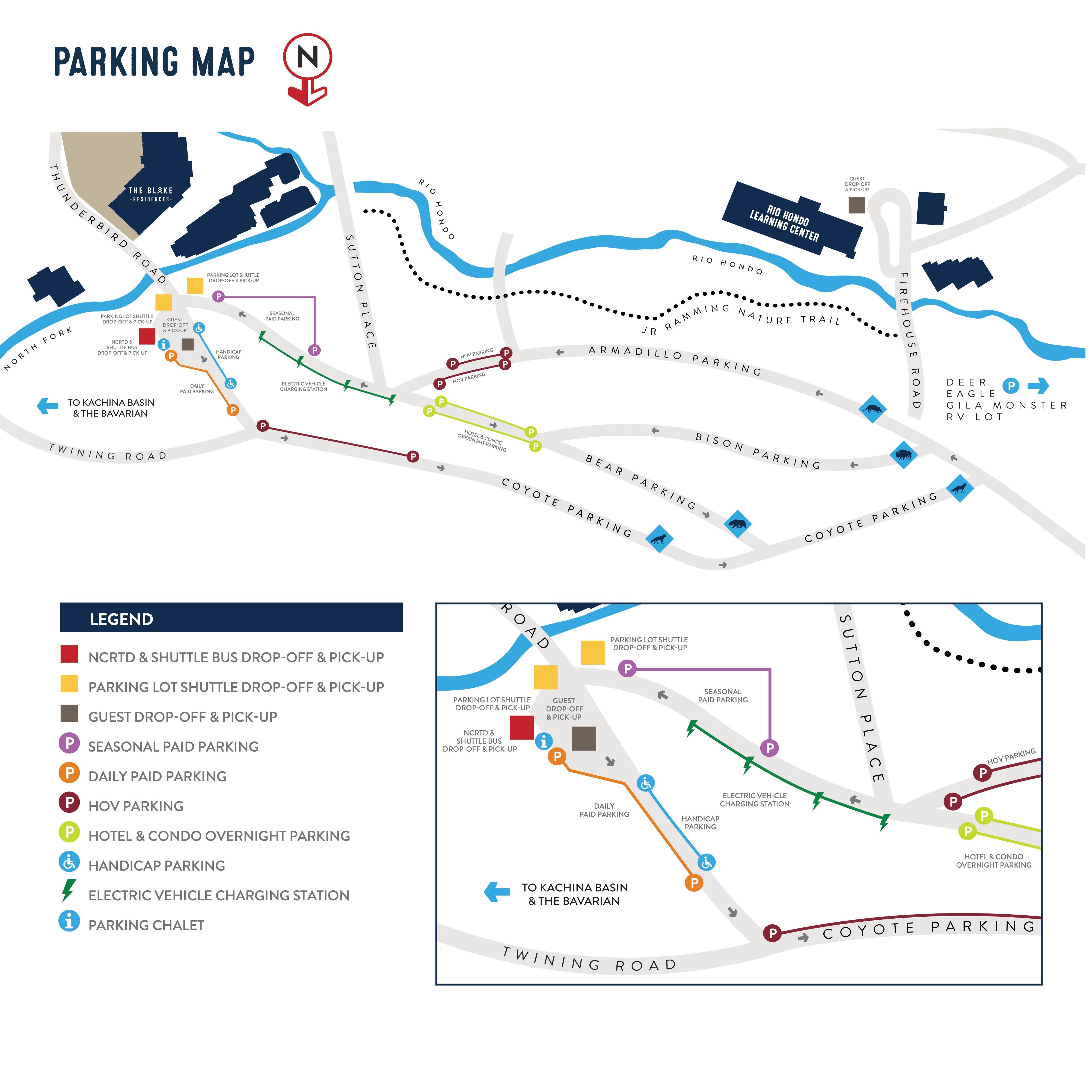 Map of the Taos Ski Valley parking lot 